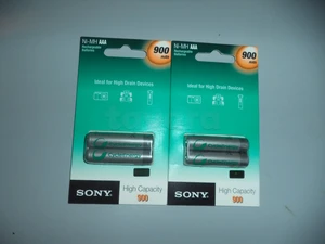 packs de 2 piles Sony AAA 900 Mah rechargeable a 14d