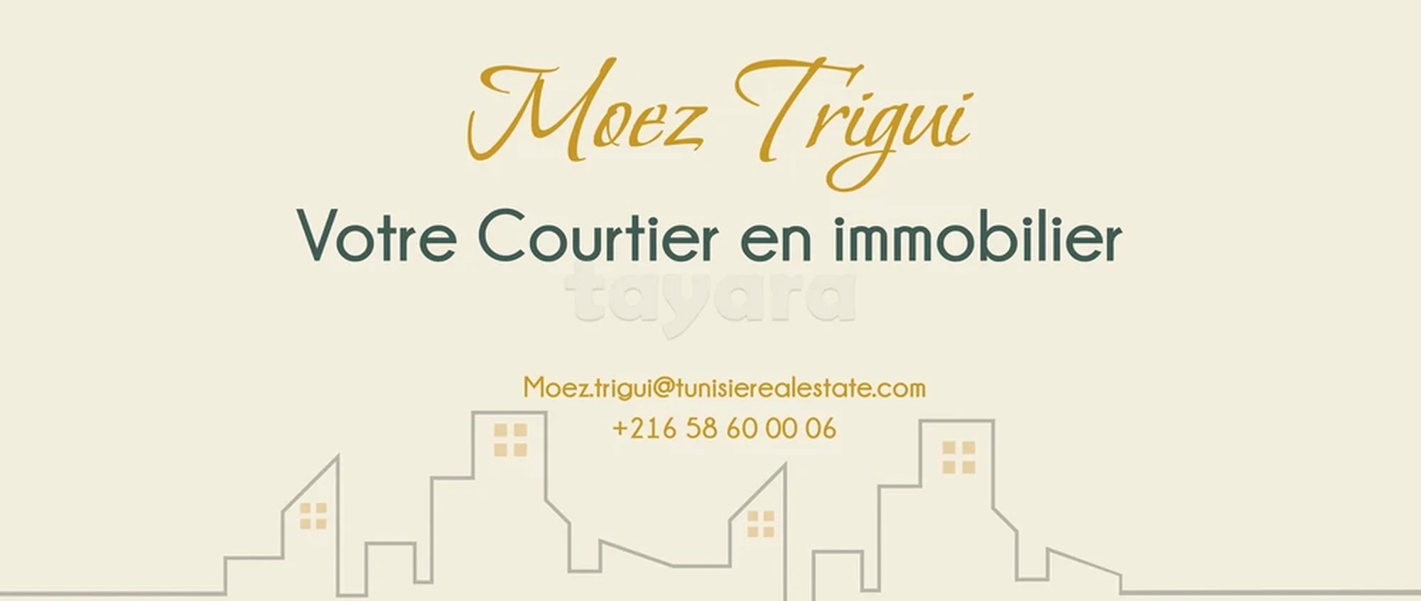 tayara shop cover of Moez Trigui Courtier en immobilier-Beau Site