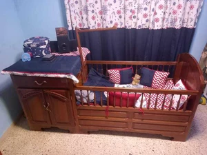 lit en bois rouge antique jdid