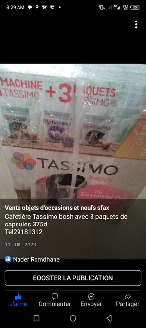 Cafetière Tassimo avec 3 paquets de capsules 