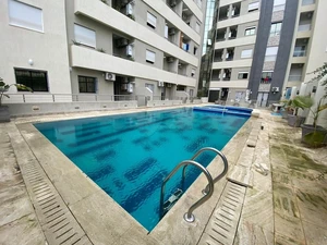 location jusqu’au juin :  Un S+1 avec jardin de haut standing, d’une résidence sécurisée avec piscine et très bien placé à AFH2 Mrezga Nabeul.