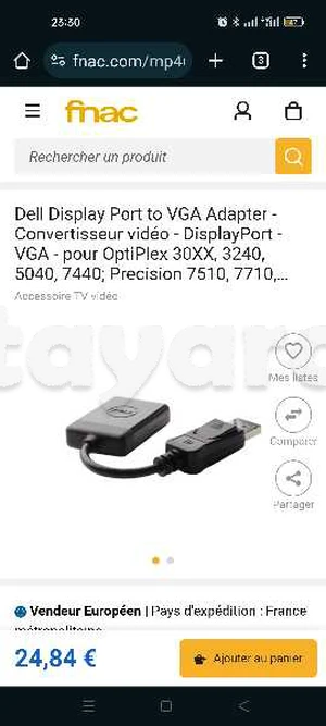 Dell Display Port to VGA Adapter - Convertisseur vidéo 