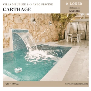 Villa meublée S+3 avec piscine à Carthage - MVL1510