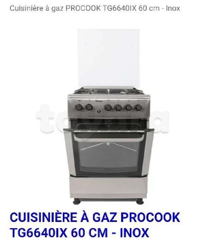 cuisinière à gaz PROCOOK sous garantie 